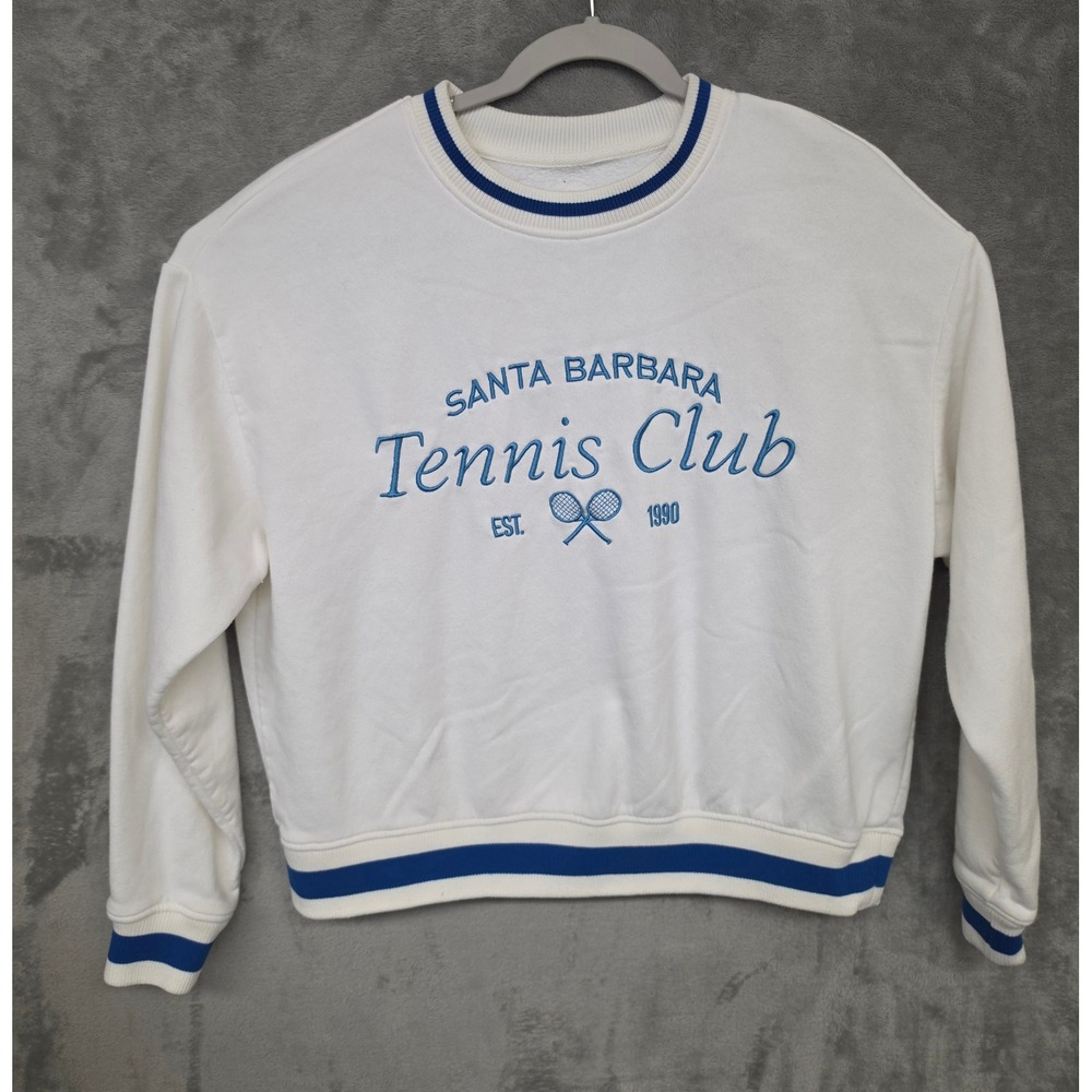 Preppy Tennis Club Sweatshirt Lazy Sunday Santa Barbara Tenniscore High-Society